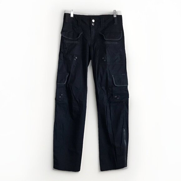 C’est Toi Black Low Rise Cargo Pants Ankle Zipper Junior’s Size 3 - Picture 1 of 12